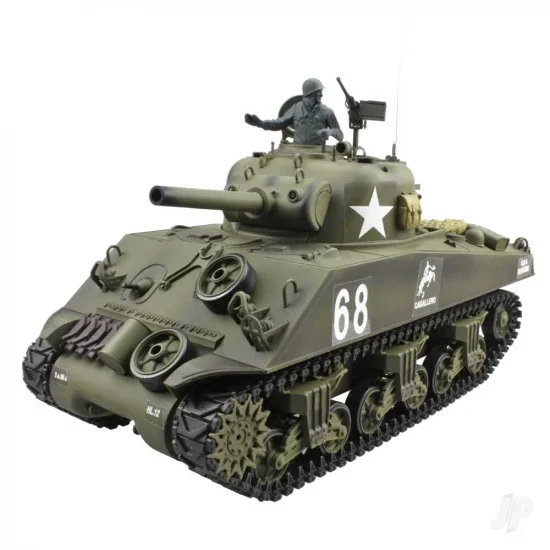 Henglong 1:16 US M4A3 Sherman with Infrared Battle System (2.4GHz + Shooter + Smoke + Sound) — image 3 of 3