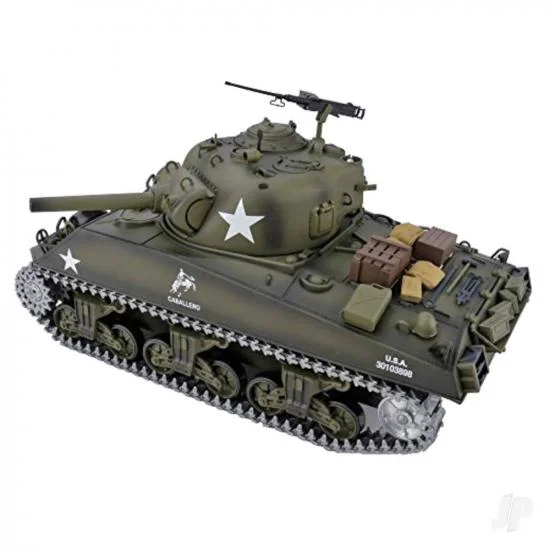 Henglong 1:16 U.S. Medium Tank M4A3 Sherman with Infrared Battle System (2.4Ghz Shooter Smoke Sound Metal Gearbox Metal Tracks / Sprocket / Idler) — image 5 of 5