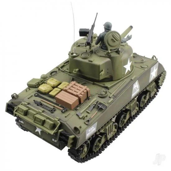 Henglong 1:16 U.S. Medium Tank M4A3 Sherman with Infrared Battle System (2.4GHz  Shooter  Smoke  Sound  Metal Gearbox ) &mdash; image 2 of 3