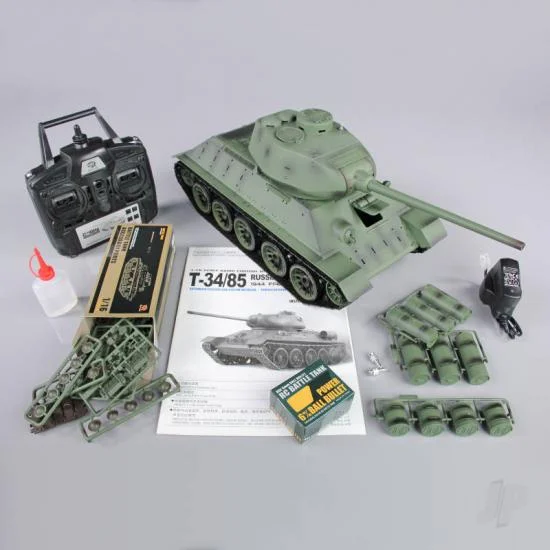Henglong 1:16 Russian T-34/85 1944 Tank with Infrared Battle System (2.4GHz + Shooter + Smoke + Sound) — image 2 of 3