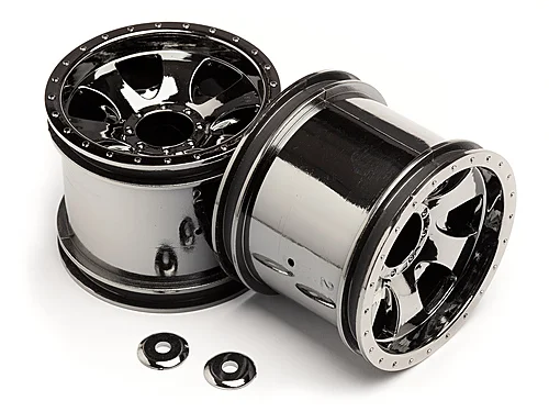 HPI Savage XS Warlock Wheels - Black Chrome - 2.2in - 1 Pair — image 4 of 4