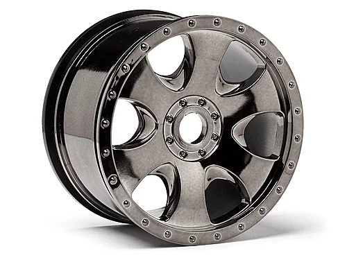 HPI Warlock Savage 17mm Hex Wheels - Black Chrome &mdash; image 2 of 4