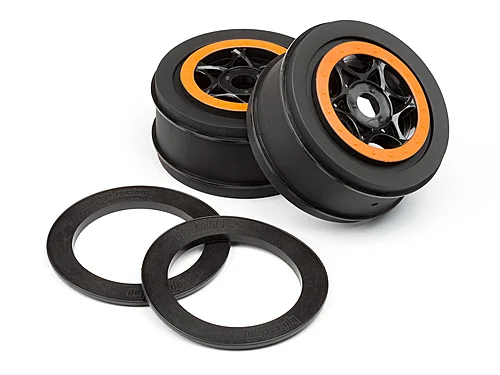 HPI Apache AH-64 Wheels - Black/Orange (42x83mm/2pcs) — image 4 of 4
