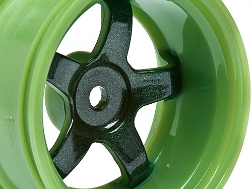 HPI Work Meister S1 Wheels - Green - 9mm Offset - 1 Pair &mdash; image 3 of 4