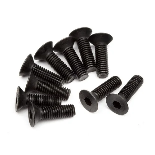 Countersunk Flat Head Screw M3x10mm (6pcs) 2mm Hex Socket