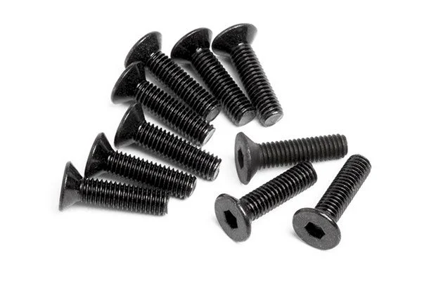 Countersunk Flat Head Screw M3x12mm (6pcs) 2mm Hex Socket — image 2 of 2