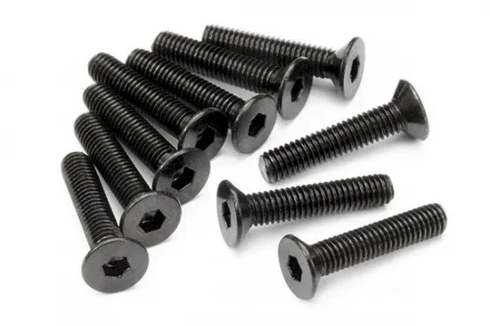 Countersunk Flat Head Screw M3x15mm (6pcs) 2mm Hex Socket — image 1 of 2