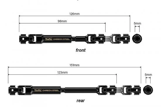 GMade - Junfac Scale SCX10 II Kit Univ Shaft 288-313mm W/B Hard Steel — image 4 of 4