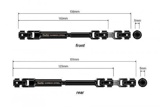 GMade - Junfac Scale Axial SCX10 II 4WD Univ. Shaft Hardened Steel — image 4 of 4