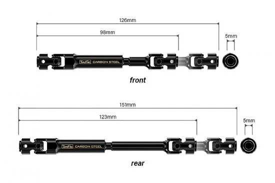 GMade - Junfac Scale Traxxas Trx4 Univ Shaft 324mm W/B Hardened Steel — image 4 of 4