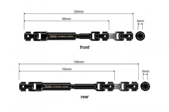 GMade - Junfac Scale Traxxas Trx4 Univ Shaft 312mm W/B Hardened Steel — image 4 of 4