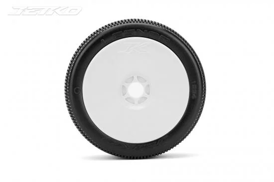 Jetko Lesnar Soft 1:8 Buggy Tyres Pre Glued on White Revo Rims (2) — image 2 of 2