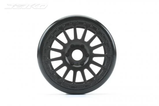 Jetko Buster Super Soft 1:8 GT Pre-glued Black Claw Rims (2) — image 2 of 2