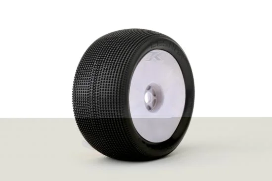 Jetko Lesnar Soft 1:8 Truggy Tyres Pre-Glued on White Rims (2) &mdash; image 2 of 2