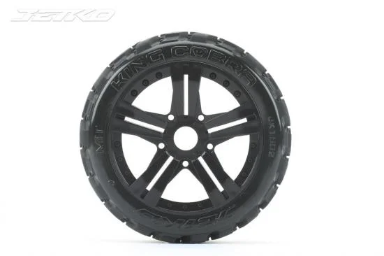 Jetko Extreme King Cobra 1:8 Buggy Belted Tyres on Black Wheels 17mm Hex (2) — image 2 of 2