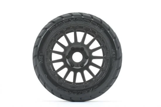 Jetko Extreme Rockform 1:8 Buggy Belted Tyres on Black Wheels 17mm Hex (2) — image 2 of 2