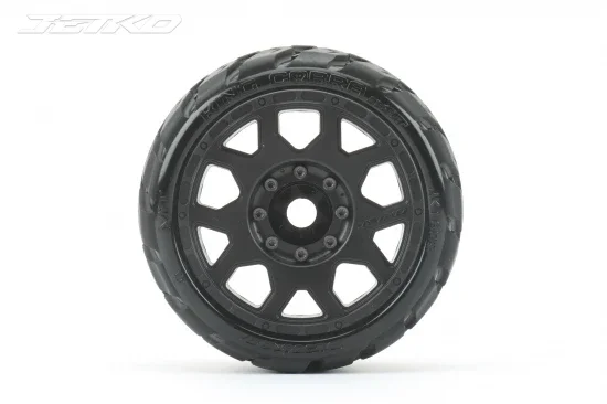 Jetko EX King Cobra LP Belted Tyres Mounted on 3.8 Black Wheels - 17mm (2) &mdash; image 2 of 3