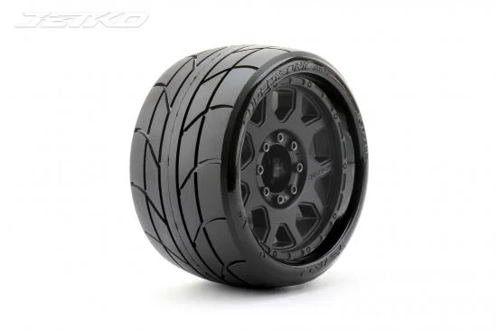 Jetko Extreme Super Sonic MAXX Belted Tyres on 3.8 Black 17mm/12mm Hex Wheels (2) — image 1 of 4