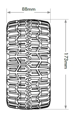 Jetko EX Slayer Belted MT Tyres on Black 12-17mm Hex Wheels (2) — image 3 of 4