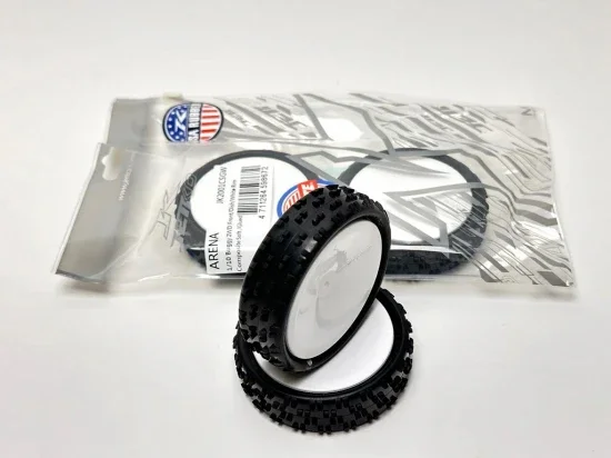 Jetko Arena Medium EOS 2WD 1:10 Buggy 2.2 Front Tyres Mounted on White Wheels (2) &mdash; image 2 of 2