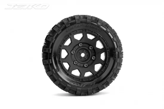 Jetko EX Tyre ST Raptor Black Wheel 2.8 on 12/14/17mm Hex Wheels (2) &mdash; image 2 of 2