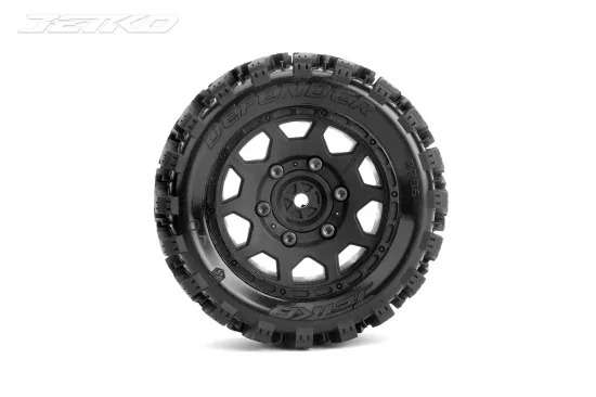 Jetko EX Tyre ST Defender Black Wheel 2.8 on 12/14/17mm Hex Wheels (2) — image 2 of 2