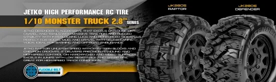Jetko EX Tyre MT Slayer Black Wheel 2.8 on 12/14/17mm Hex Wheels (2) — image 3 of 3