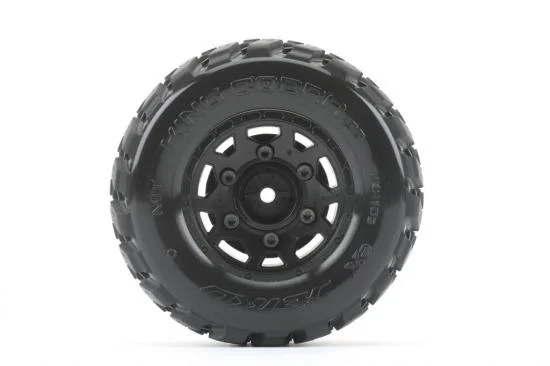 Jetko Extreme King Cobra SC Tyres On 2.2 SC 12mm Hex 2WD Front Black Wheels (2) &mdash; image 2 of 2