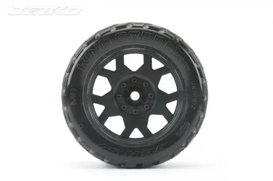 Jetko EX King Cobra Belted XMT Tyres on Black 24mm Hex Wheels (2) &mdash; image 2 of 3