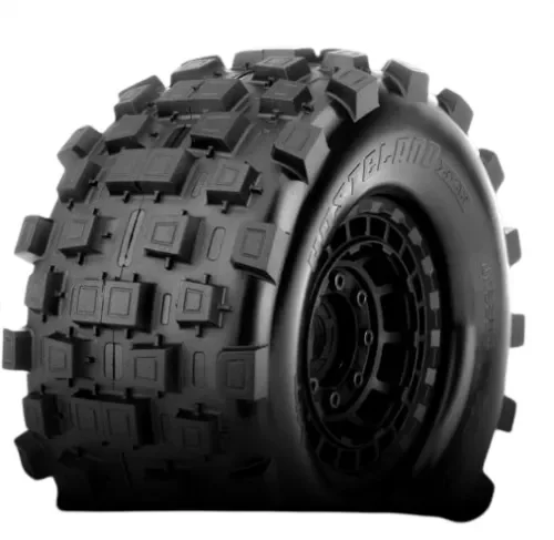 Jetko Extreme Wasteland XMT Belted Tyres Mounted on Black 24mm Hex Wheels (X-MAXX/Kraton 8S) (2) — image 1 of 6
