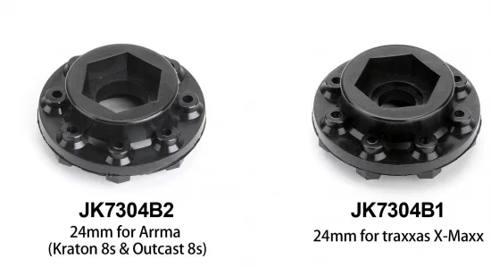 Jetko Extreme Wasteland XMT Belted Tyres Mounted on Black 24mm Hex Wheels (X-MAXX/Kraton 8S) (2) — image 5 of 6