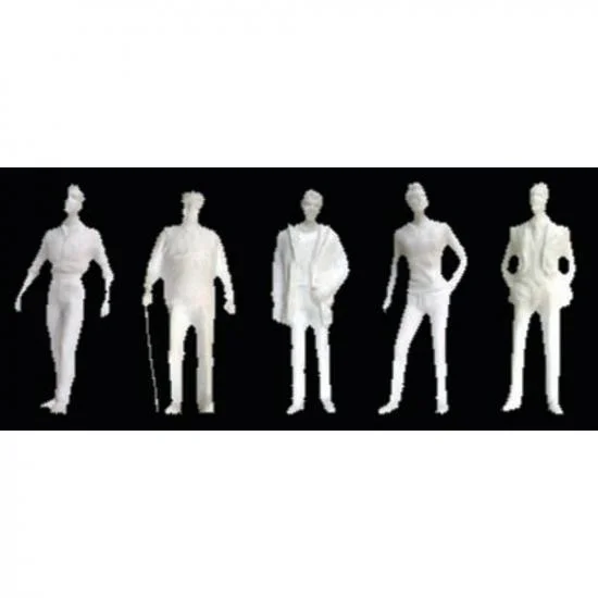 JTT 97117 Male Figures, 1:8 (1:100), White (10 per pack) — image 2 of 2