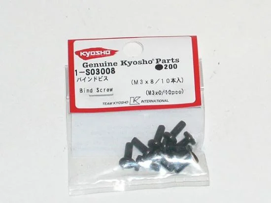 Kyosho Bind Head 3X8mm Metallic Screws (10) — image 2 of 2