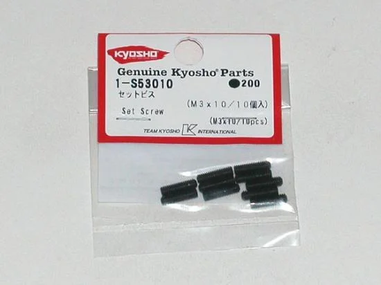 Kyosho Metallic Headless Set Screws 3X10mm (10) &mdash; image 2 of 2