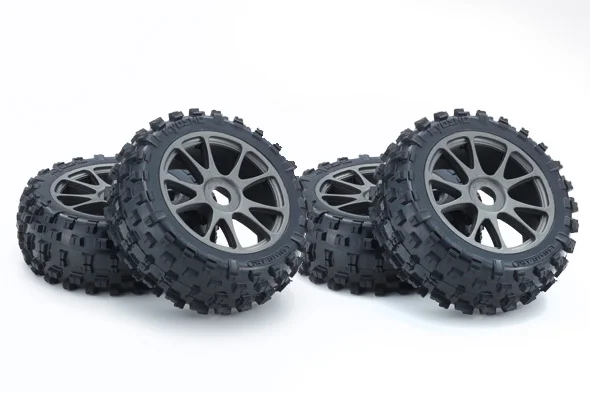 Kyosho Kc Tyres On Neo 3.0 Wheels Gun Metal (4) *unpackaged* — image 2 of 3