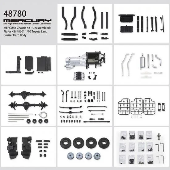 Killer Body Mercury Chassis Kit Fits Kb48601 Toyota Lc70 Body — image 1 of 15