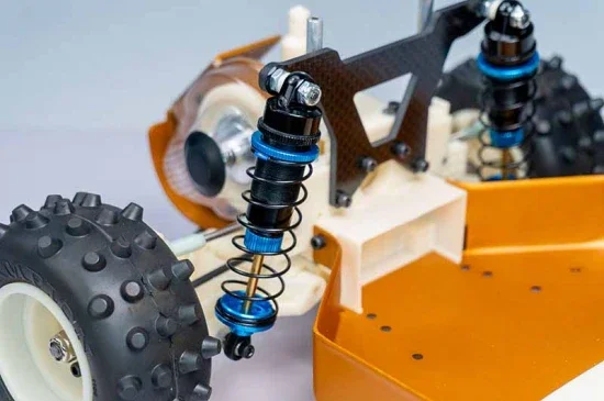 Koswork AE RC10 Big Bore 12mm Buggy Shock Set (F&R) (4) Blue — image 4 of 4