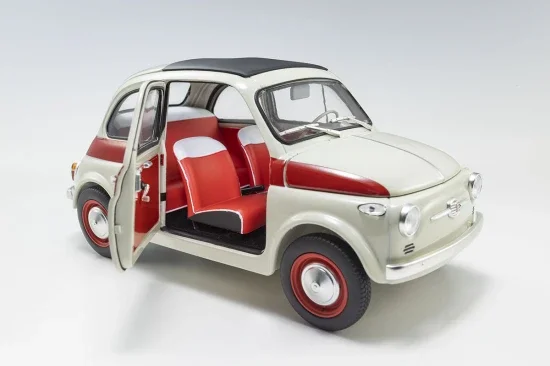 Kyosho 1:18 Fiat Nuova 500 Sport Light Gray/Red Line — image 11 of 11