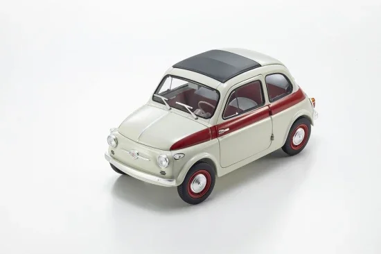 Kyosho 1:18 Fiat Nuova 500 Sport Light Gray/Red Line — image 7 of 11