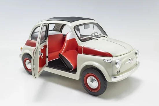 Kyosho 1:18 Fiat Nuova 500 Sport Light Gray/Red Line — image 2 of 11