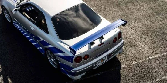 Kyosho 1:12 Resin Nissan GT-R 2001 Fast & Furious Silver/Blue Stripes — image 6 of 11