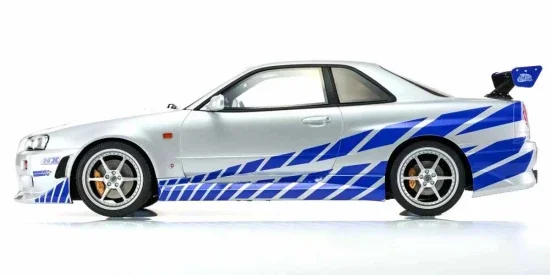 Kyosho 1:12 Resin Nissan GT-R 2001 Fast & Furious Silver/Blue Stripes — image 4 of 11