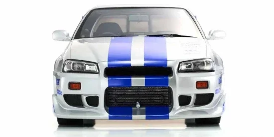 Kyosho 1:12 Resin Nissan GT-R 2001 Fast & Furious Silver/Blue Stripes — image 3 of 11