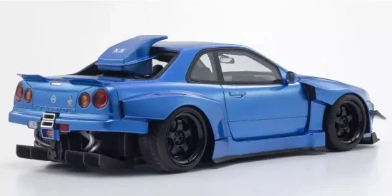 Kyosho 1:18 Samurai Collection Skyline GT-R R34 Khyzyl Saleem Blue &mdash; image 2 of 7
