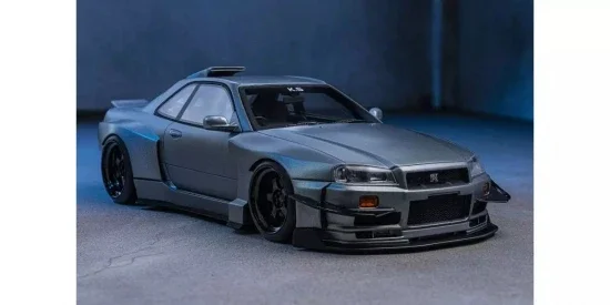 Kyosho 1:18 Samurai Collection Skyline GT-R R34 Khyzyl Saleem Gray — image 2 of 7