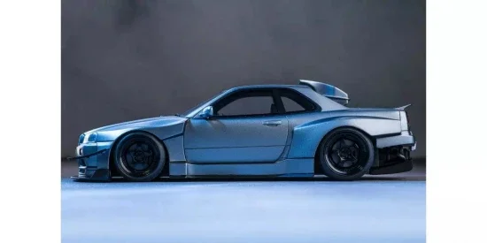 Kyosho 1:18 Samurai Collection Skyline GT-R R34 Khyzyl Saleem Gray — image 4 of 7