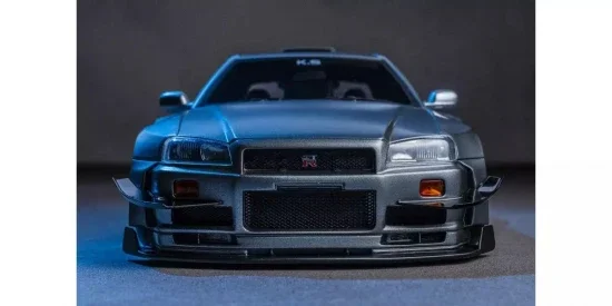 Kyosho 1:18 Samurai Collection Skyline GT-R R34 Khyzyl Saleem Gray — image 5 of 7
