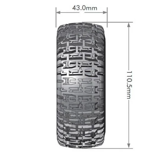 Louise RC SC-Pioneer SC Tyres Mounted on 17mm Hex SC Wheels (2) &mdash; image 2 of 3