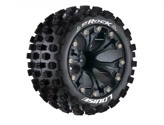 Louise RC ST-Rock 1:10 Soft Tyres On Offset Black 2.8 Wheels (2) — image 2 of 2