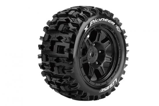 Louise RC X-Pioneer Tyres Mounted on Black Arrma Kraton 8S 24mm Hex Wheels (2) — image 2 of 2
